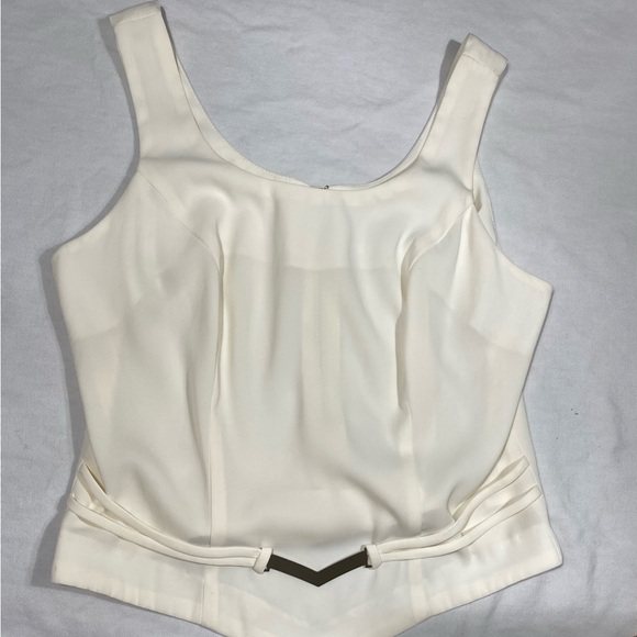 NINA FERRE sleeveless top,size7 see measurement! Cream - Picture 9 of 13
